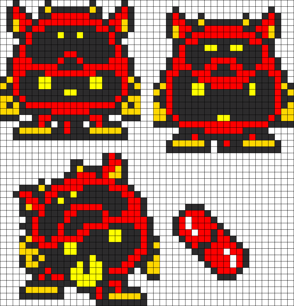 Drmario Red Virus Perler Bead Pattern / Bead Sprite - Dr Mario Perler Beads (967x1009), Png Download