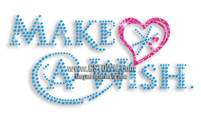 Beautiful Make A Wish Iron-on Rhinestone Transfer Design - Calligraphy (450x450), Png Download