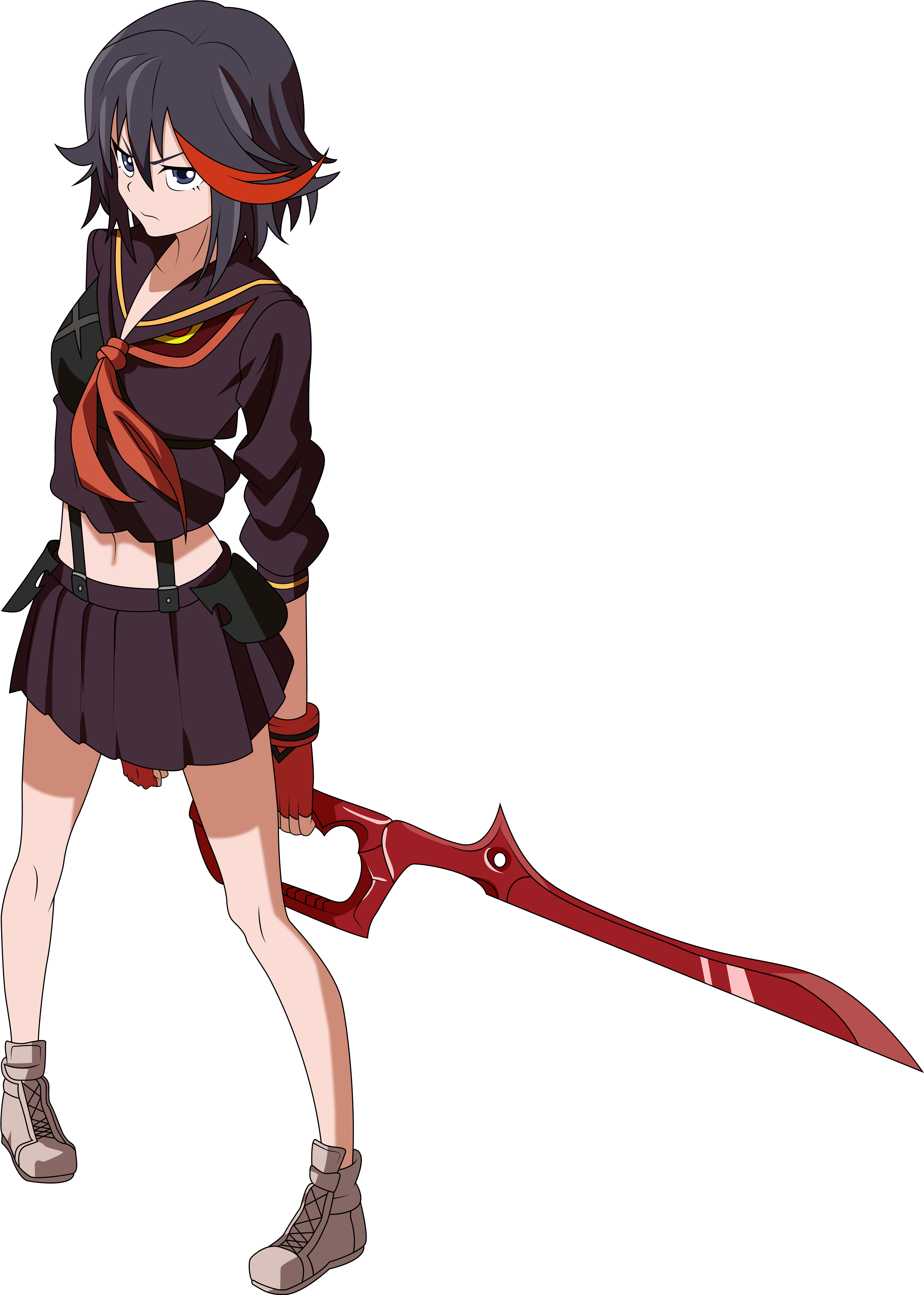 Ryuko Matoi Minecraft Human Hair Color Anime Joint - Kill La Kill Ryuko Scissor Blade Red (3887x5239), Png Download