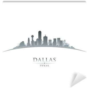 Dallas Texas City Skyline Silhouette White Background - Dallas Skyline 3-d Blue Pvc Keychain (400x400), Png Download