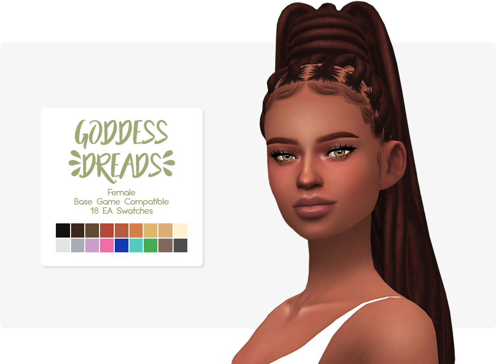 After Adding Maxis Match Colors & Textures - Sims 4 Dreads Hair Cc (1000x720), Png Download