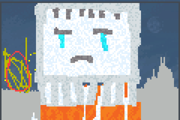 Shiny Sad Ghast Pixel Art - Rainbow Screen Of Death (600x400), Png Download