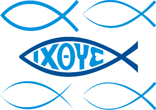 The Ichthys, Or Fish Symbol, Was Used By Early Christians - Christian Fish Vector Png (500x352), Png Download