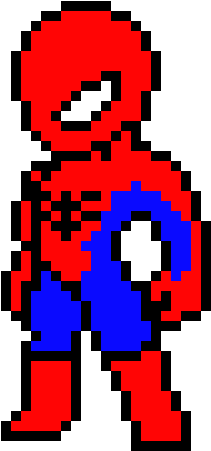 Spooderman - Pixel Art Spiderman (260x510), Png Download