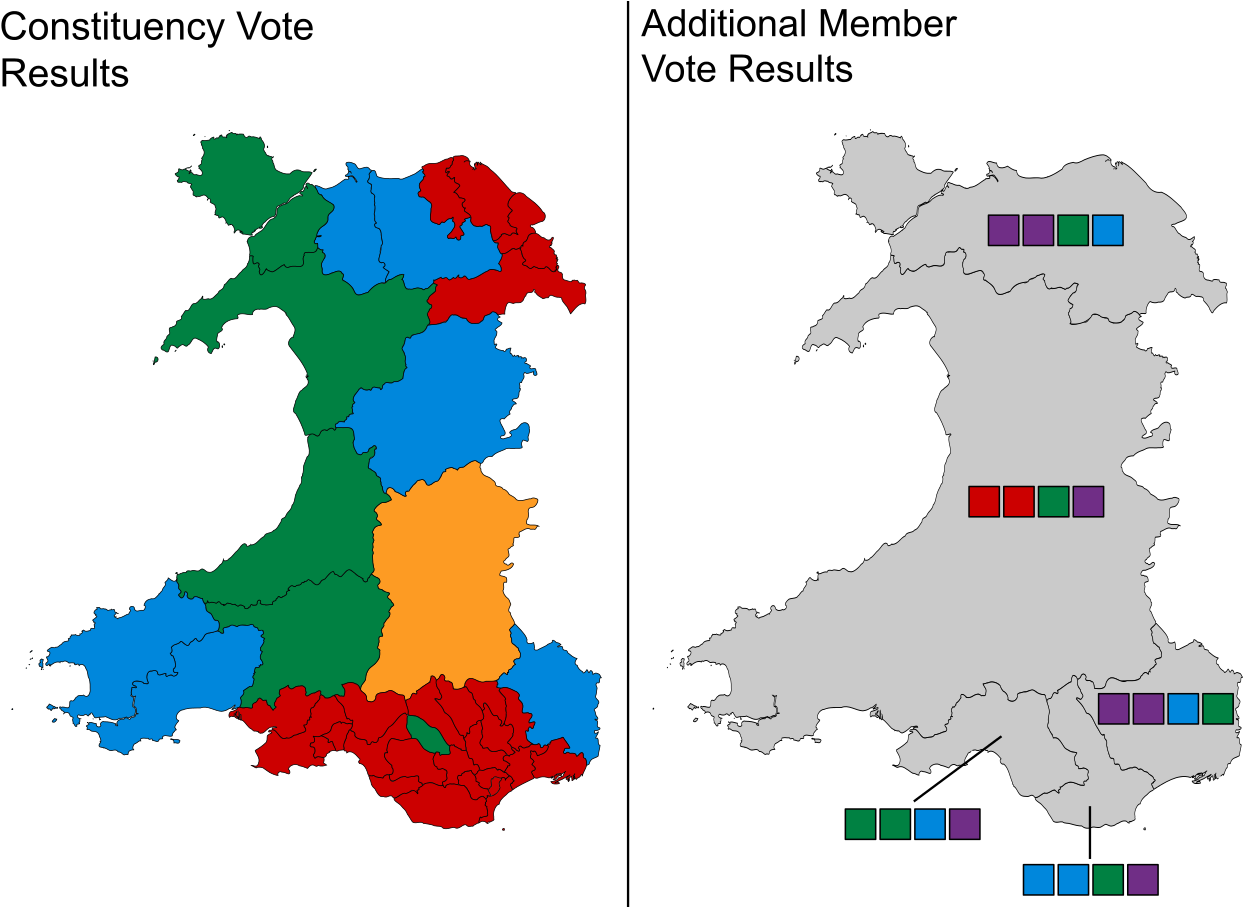 Welsh Assembly Election Map - Health Boards In Wales (1280x906), Png Download