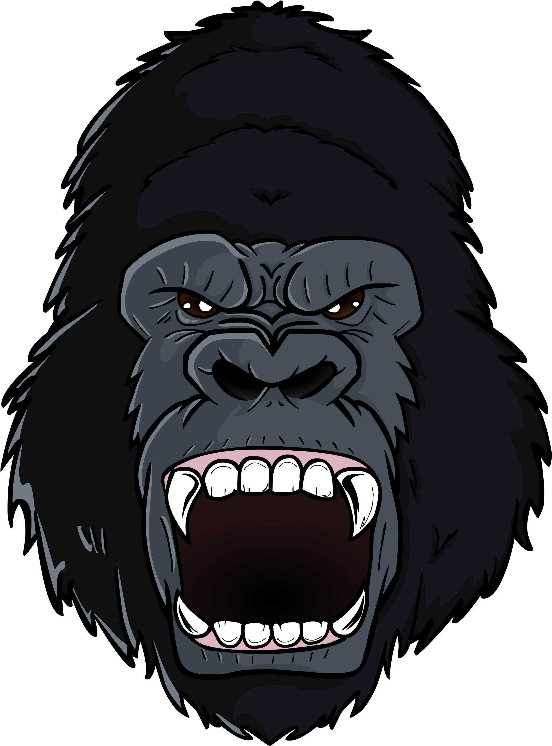 500 Views 200 Streams 100 Downloads For Spinrilla Mixtape - Gorilla Head Cartoon Png (2738x2738), Png Download
