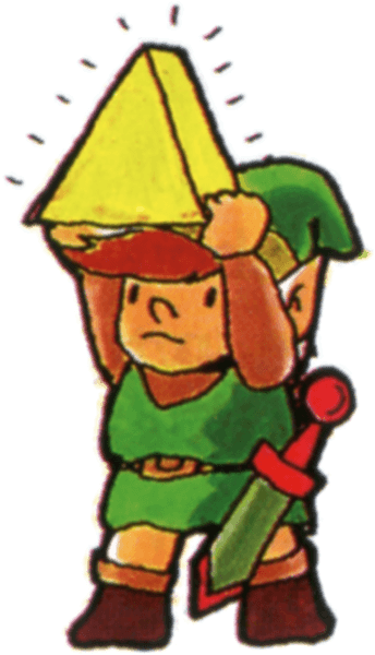 Tloz Link Holding The Triforce Of Wisdom Artwork - Link From Zelda 1 (344x600), Png Download