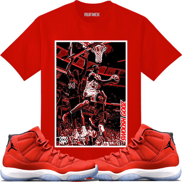 Air Jordan 11 Win Like 96 Gym Red Sneaker Tees Shirt - Jordan Black Panther Shirts (600x600), Png Download