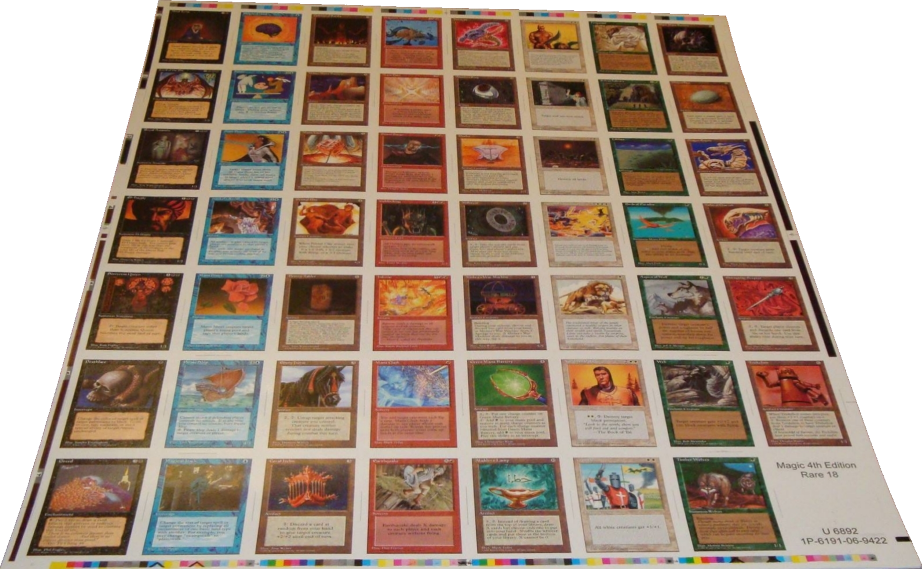 Alternate Fourth Edition Rare 18 Uncut Sheet Front - Mtg Unlimited Uncut Rare Sheet (922x569), Png Download