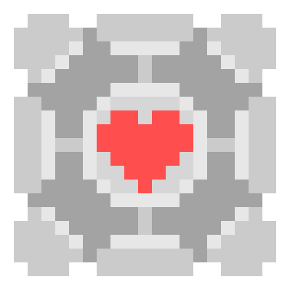 Companion Cube Pixel Art From The Video Games Pack - Portal Companion Cube Pixel Art (420x420), Png Download