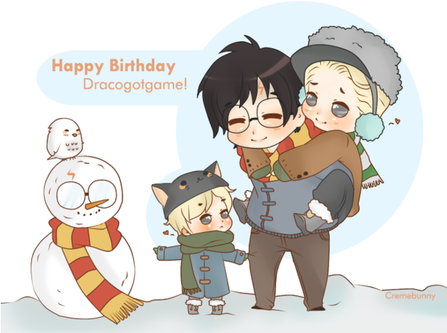 Dracogotgame - Harry X Draco Family (640x524), Png Download