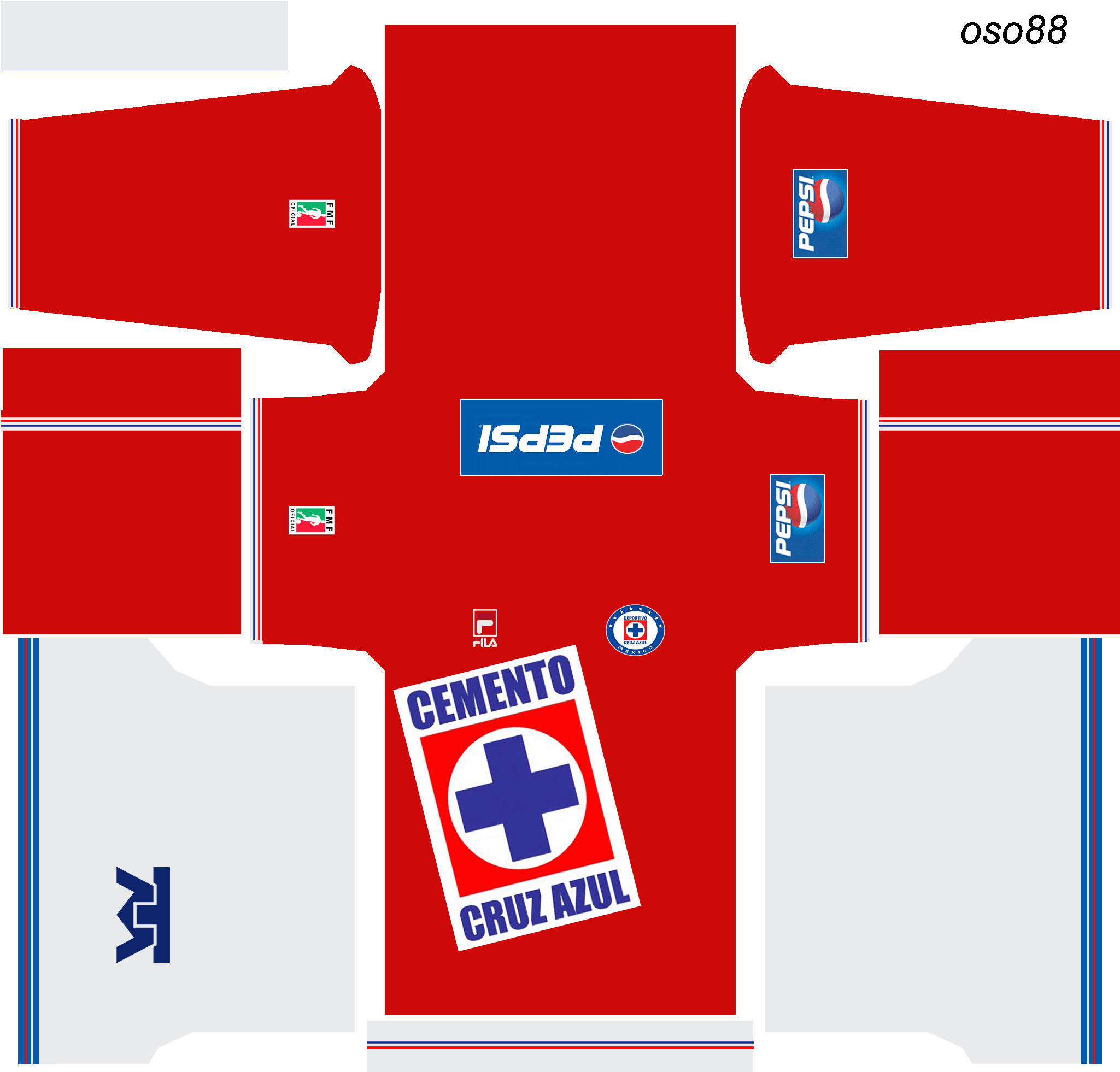 Cruz Azul Retro Rojo Cabanaxbox Es Xbox360 Y Pc Windows, - Pes 2017 Kits (2048x2048), Png Download