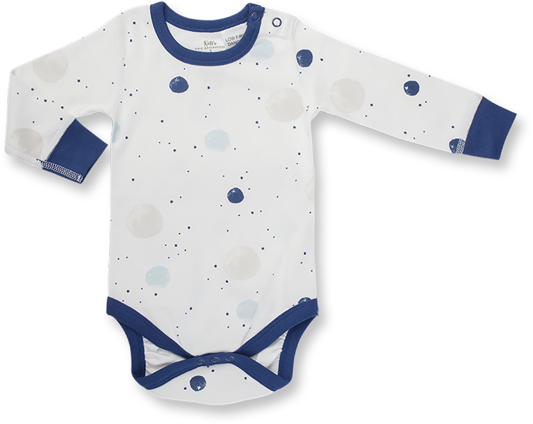 Jet Stream Orbit Long Sleeve Bodysuit - Infant Bodysuit (1226x1225), Png Download