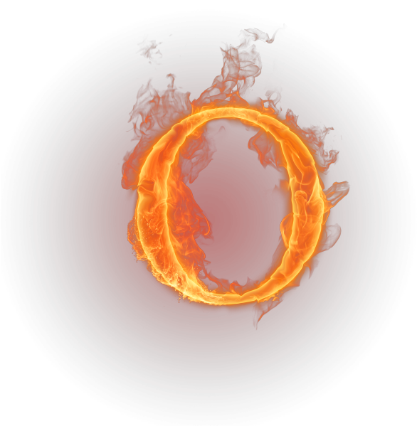 Английский Алфавит, Огненная Буква O, Огонь, Пламя, - Letra O De Fuego Png (600x600), Png Download