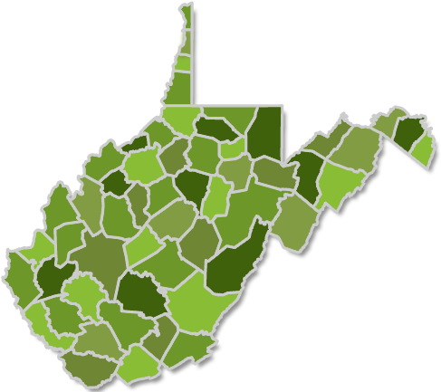 Wv County Map - Unemployment Rate In West Virginia (501x432), Png Download