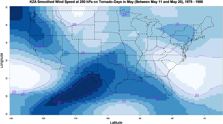 Geographic Distribution Of Jet Stream On Tornado Days - Atlas (769x434), Png Download