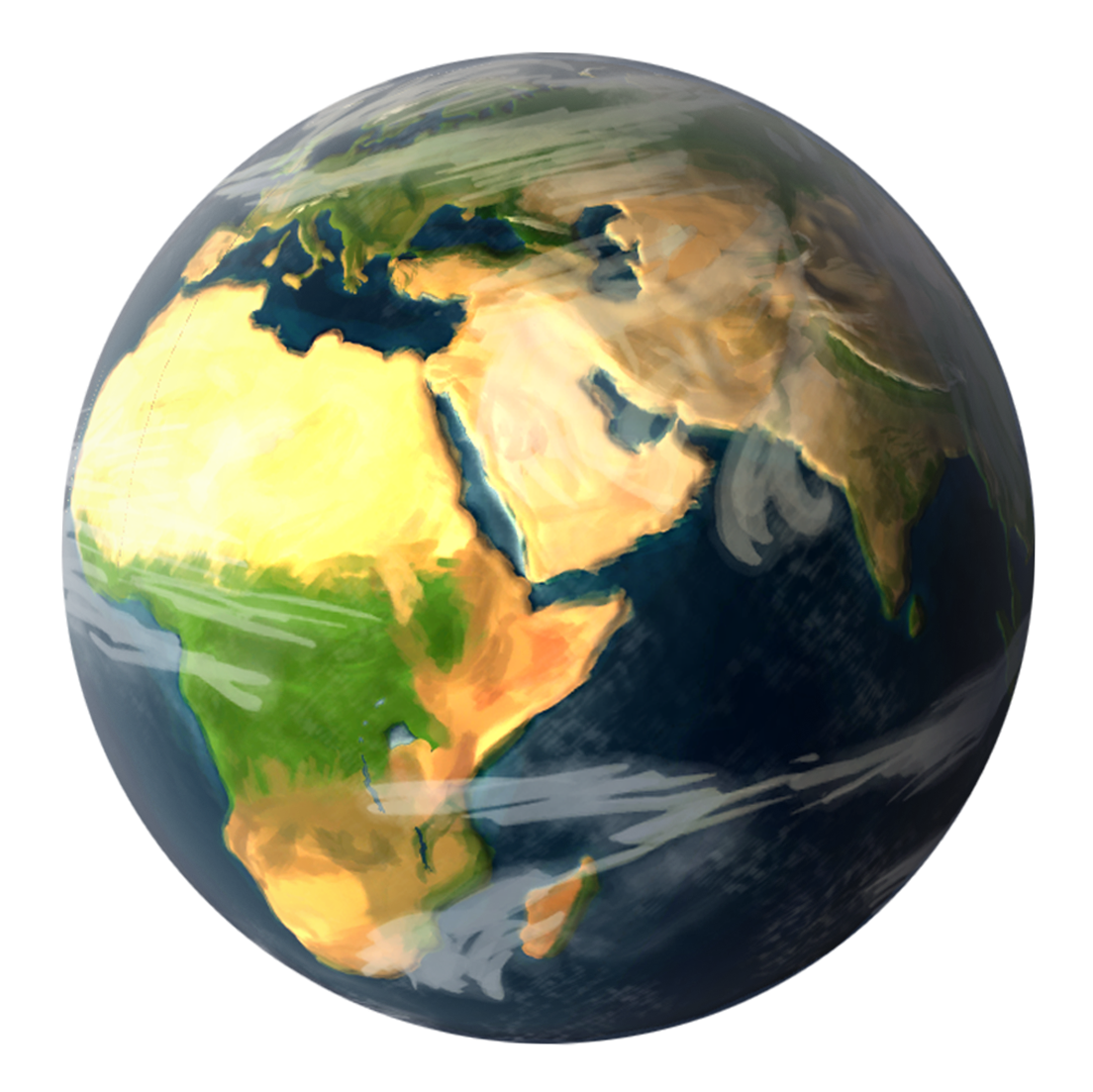 Tellus Alpha Version - Globe Middle East (1301x1162), Png Download