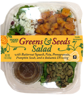 Trader Joe's Seeds And Greens Salad - Trader Joes Salad Leaves (358x361), Png Download