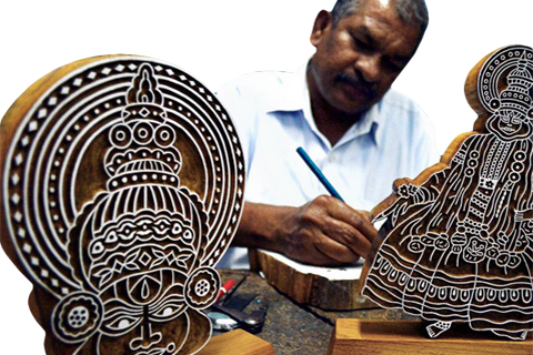 Craftedindia Is One Stop Destination For Exclusive - Kalamkari Blocks Design (480x320), Png Download