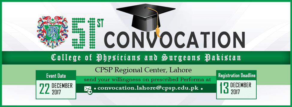 51st Convocation Of The College Of Physicians & Surgeons - Cpsp (974x360), Png Download