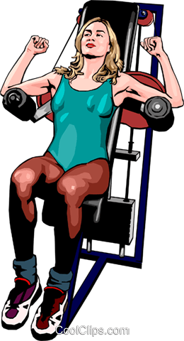 Woman Using Weight Machine Royalty Free Vector Clip - Biceps Curl (260x480), Png Download