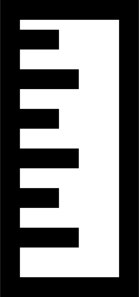 Ruler Rule Scale Measurement Scaling Tool Comments - Symmetry (458x980), Png Download