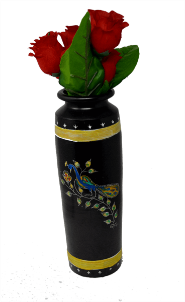 Authentic Black Pottery Large Flower Vase - Large Flower Vase (600x600), Png Download