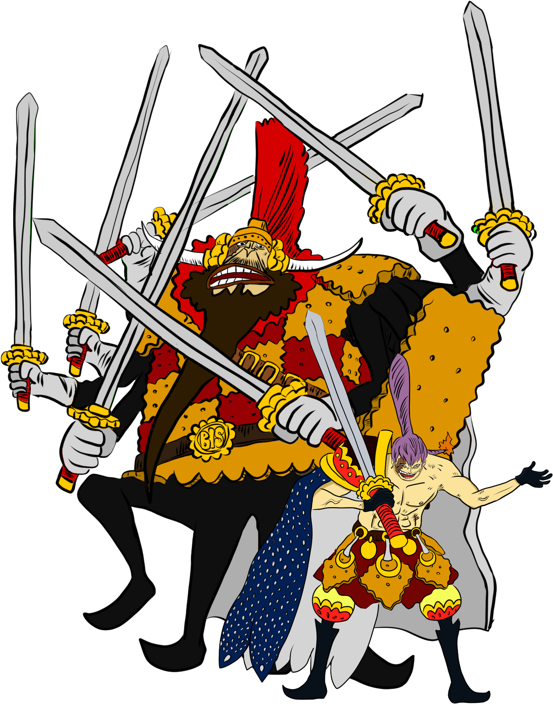 Charlotte Cracker And His Armor By Verzwei-dagarix - One Piece Cracker Color (1600x1477), Png Download