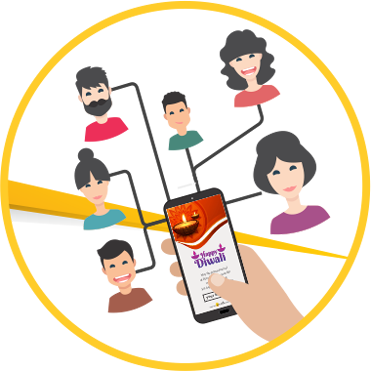 You Share The Customized E-greetings To Your Contacts (371x371), Png Download