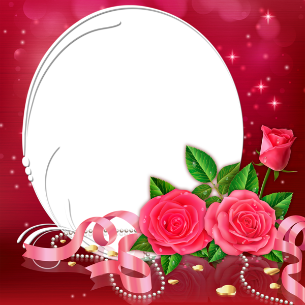 0, - Png Frames With Rose (600x600), Png Download