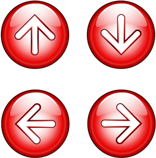 Up / Down / Left / Right Arrow Button - Up Down Left Right Buttons (400x400), Png Download