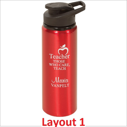 Water Bottle - Pgd Engravables Engravable Thermal Mug-red, Black (497x500), Png Download