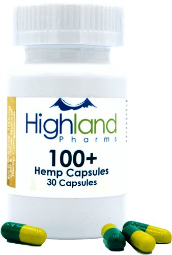 Highland Pharms 100 Hemp Vegan Capsules 100mg -30ct - Softgel (500x500), Png Download