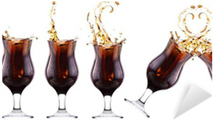 Fresh Cola Drink Background With Splash Sticker • Pixers® - Drink (400x400), Png Download