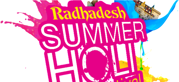 Radhadesh Summer Holi Festival - Holi (800x321), Png Download