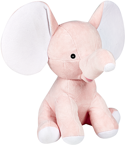 Monogrammed Me Personalized Stuffed Light Pink Elephant (462x600), Png Download
