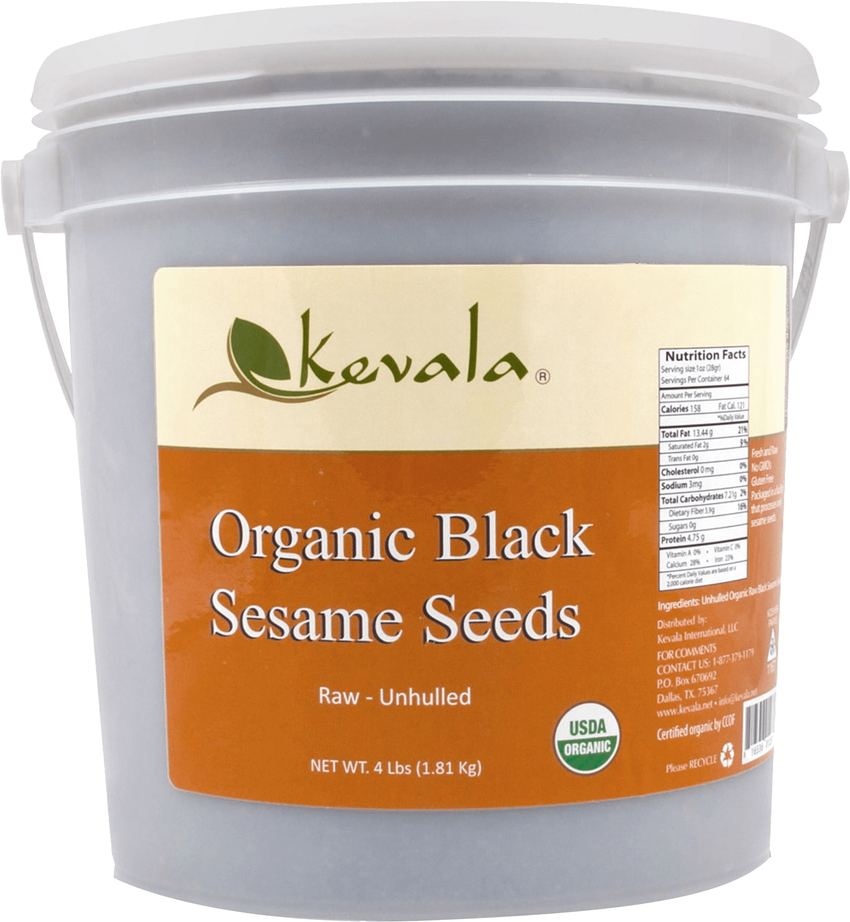 Organic Raw Black Sesame Seeds 4 Lb - Organic Raw Black Sesame Seeds (unhulled) 4 Lb (2048x2048), Png Download