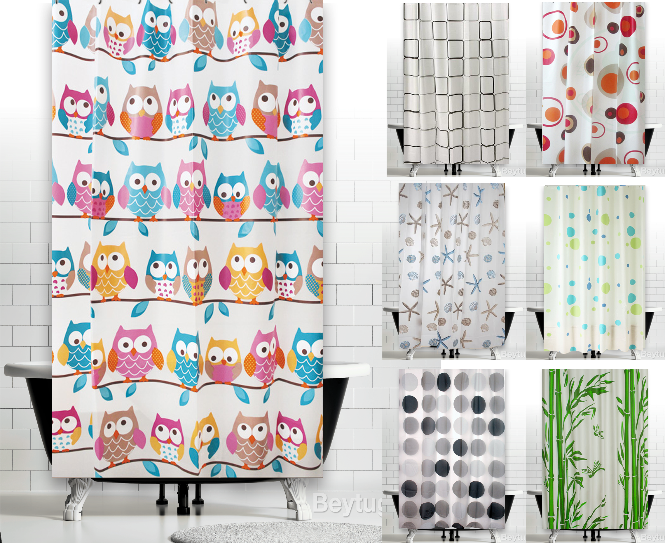 Peva Shower Curtains From Our Economy Range - Shower (2278x1893), Png Download