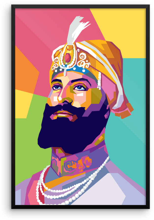 Guru Gobind Framed Print - Guru Gobind Singh (1000x1000), Png Download