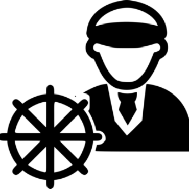 First Captain Kariono - Merchant Navy Vector (370x370), Png Download