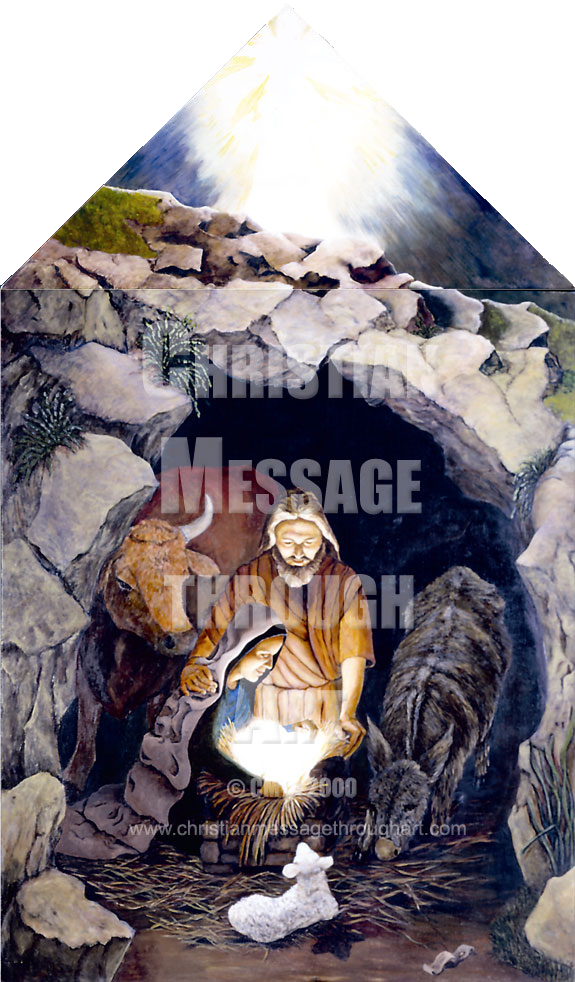 God's Star Above The Manger Marks The Birth Place Of - Illustration (575x982), Png Download