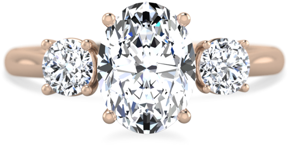 Abigail Oval Cut 3-stone Ring - Three Stone Ring (650x650), Png Download