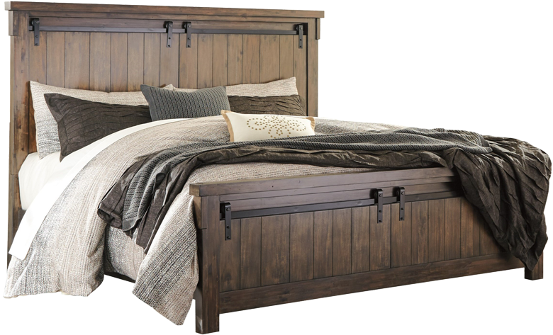 Shop Bedroom Deals - Lakeleigh Brown Queen Panel Bed (800x500), Png Download