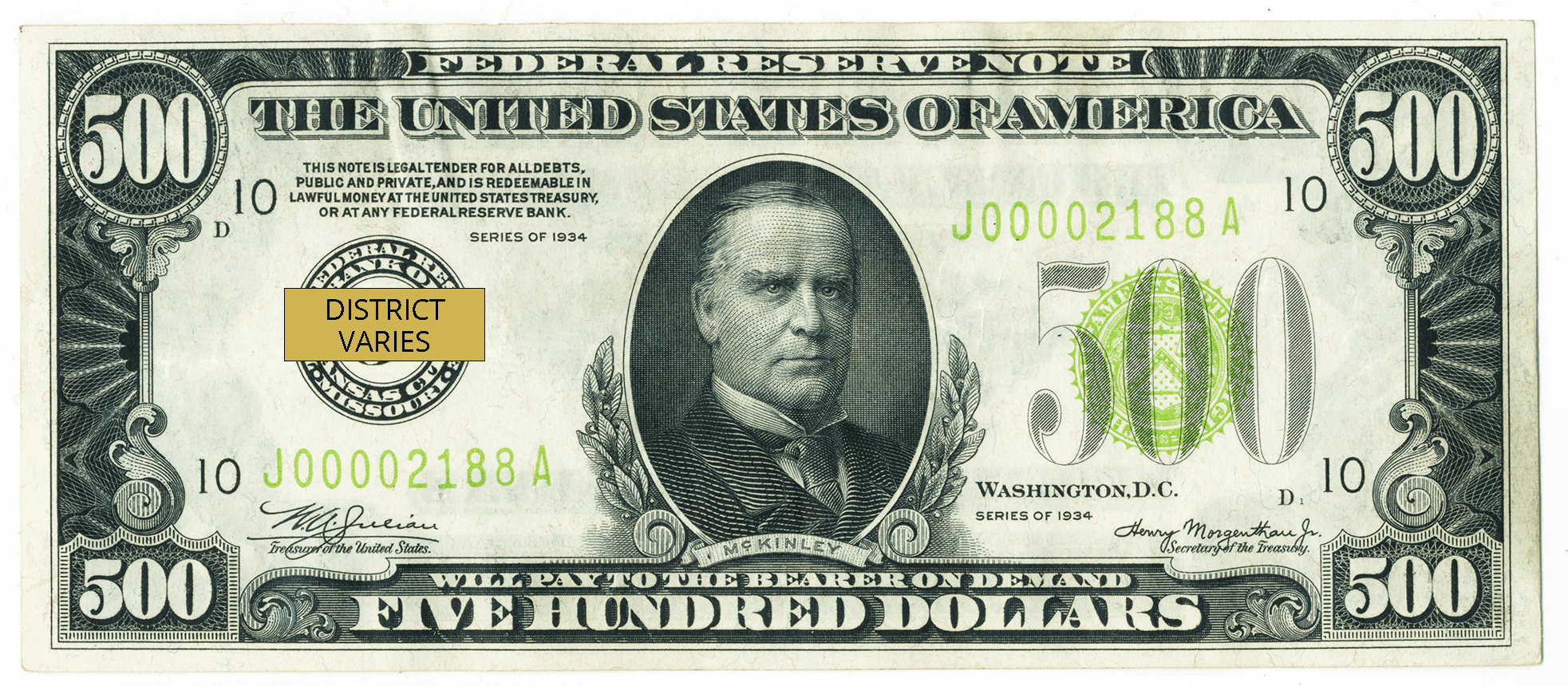 $500 - Five Hundred Dollar Bill (2000x2000), Png Download
