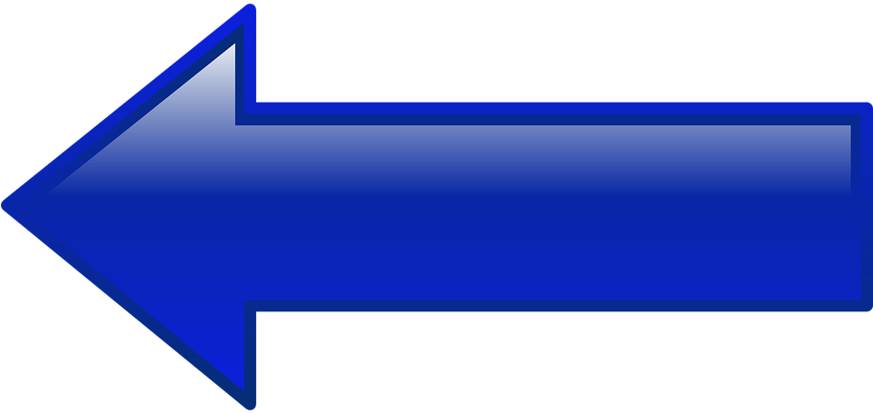 Arrow Left Blue Clip Art - Blue Left Arrow (600x280), Png Download