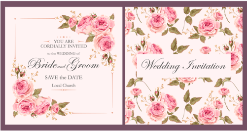 Vintage Wedding Invitation - Flower For Invitation Png (500x500), Png Download