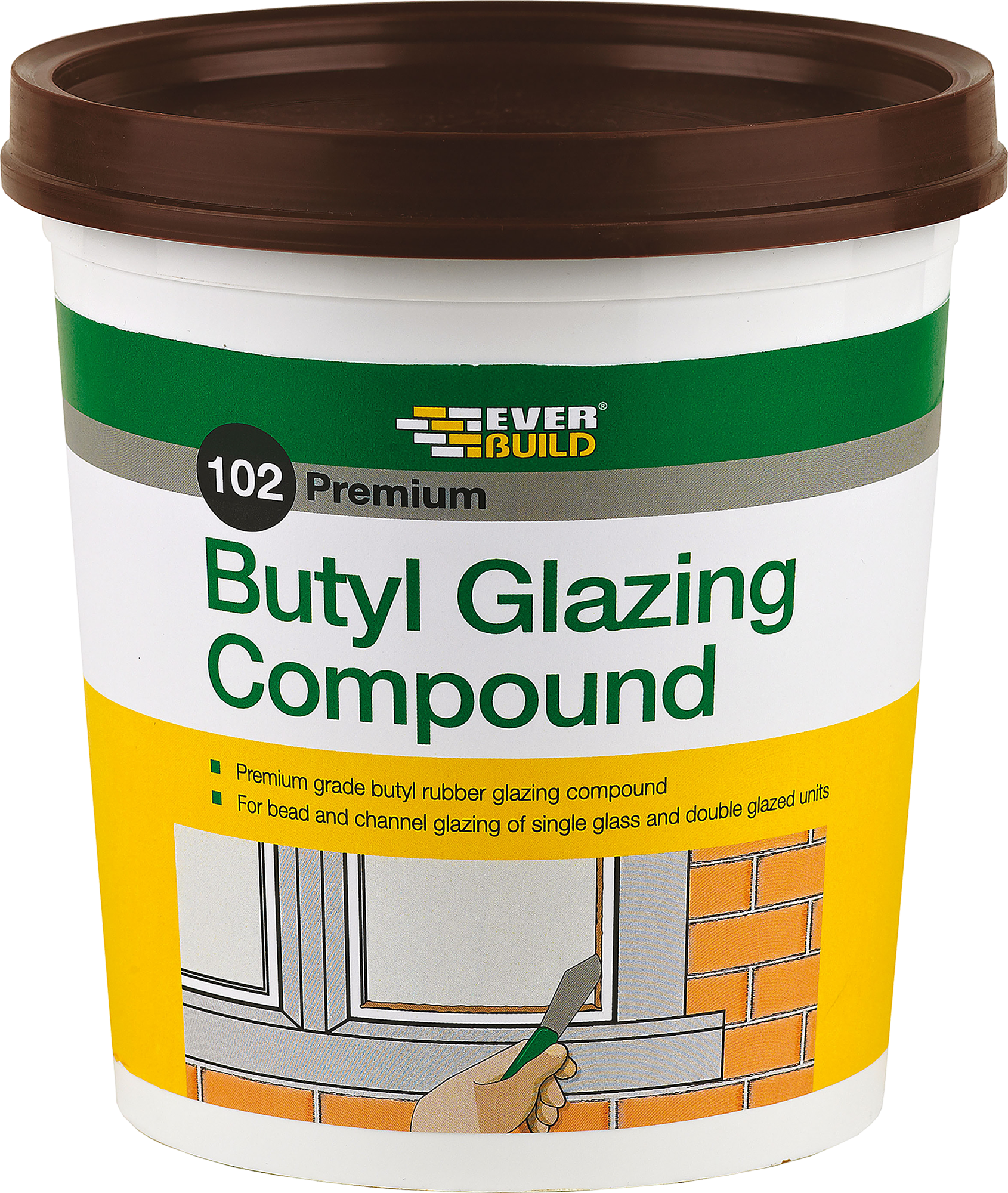 102 Butyl Glazing Compound - Everbuild 102 Butyl Glazing Compound Brown 2kg (1690x2000), Png Download