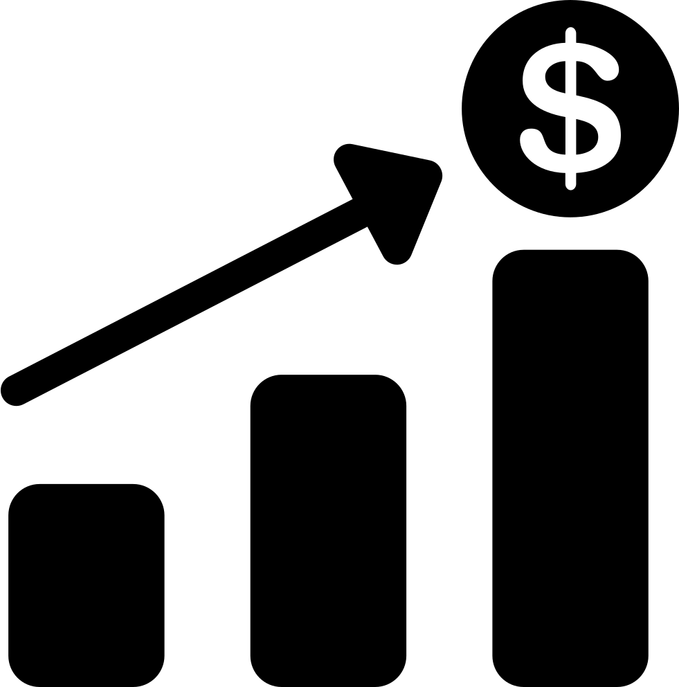 Financial Bar Chart - Icon Revenue (981x992), Png Download