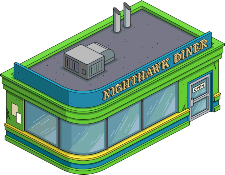 Nighthawk Diner - Nighthawk Diner Tapped Out (721x560), Png Download