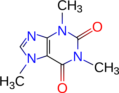 Example - Structure Of Caffeine (500x392), Png Download